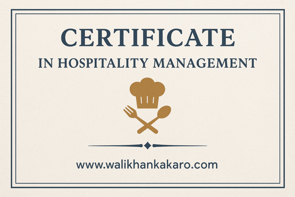 Certificate in Hospitality Management