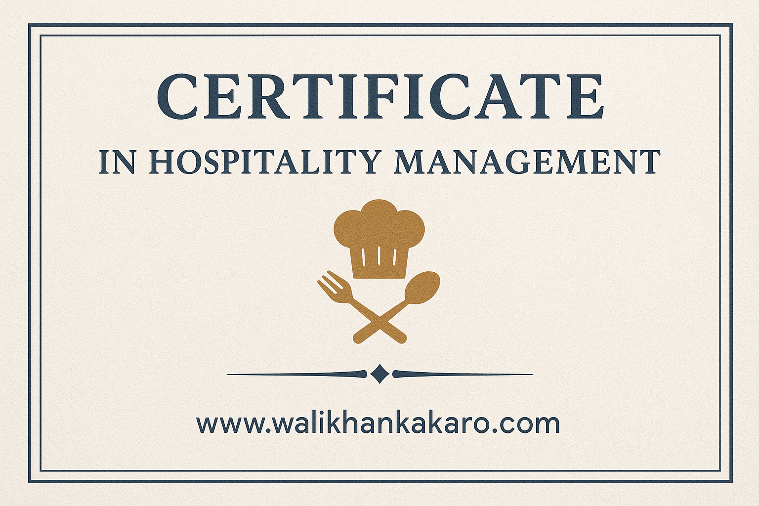 Certificate in Hospitality Management