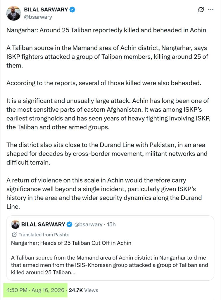 OSINT Daesh Attack on IEA in Nangarha in 2026 4
