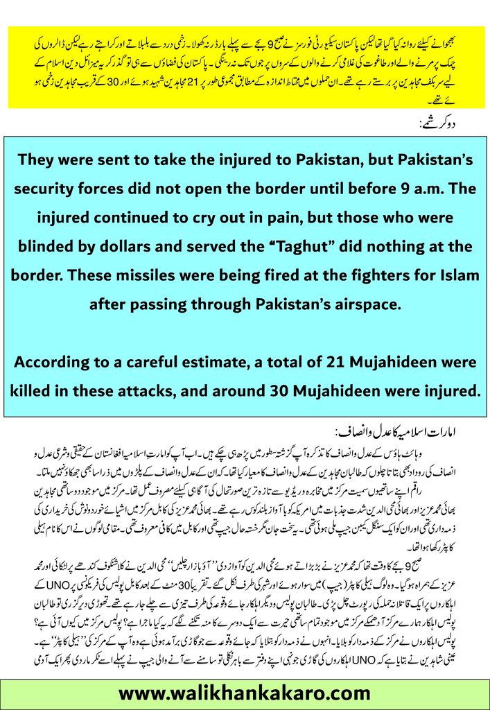 Pakistan Role in the US-Led War Against the Taliban in Afghanistan 2