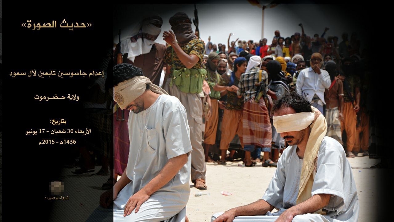 AQAP execution of two alleged spies affiliated with Saudi Arabia in 2015 1