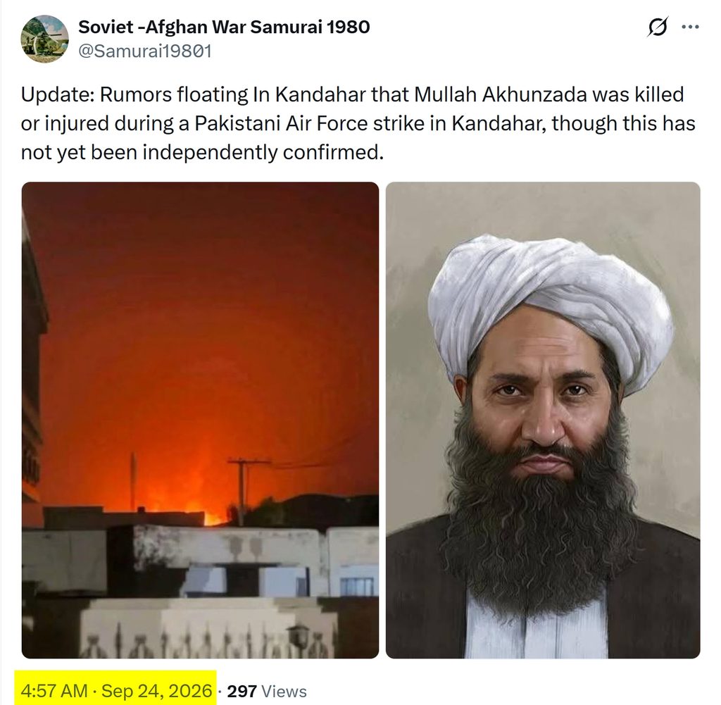 OSINT Mullah Hibatullah Akhundzada killed in 2026 1