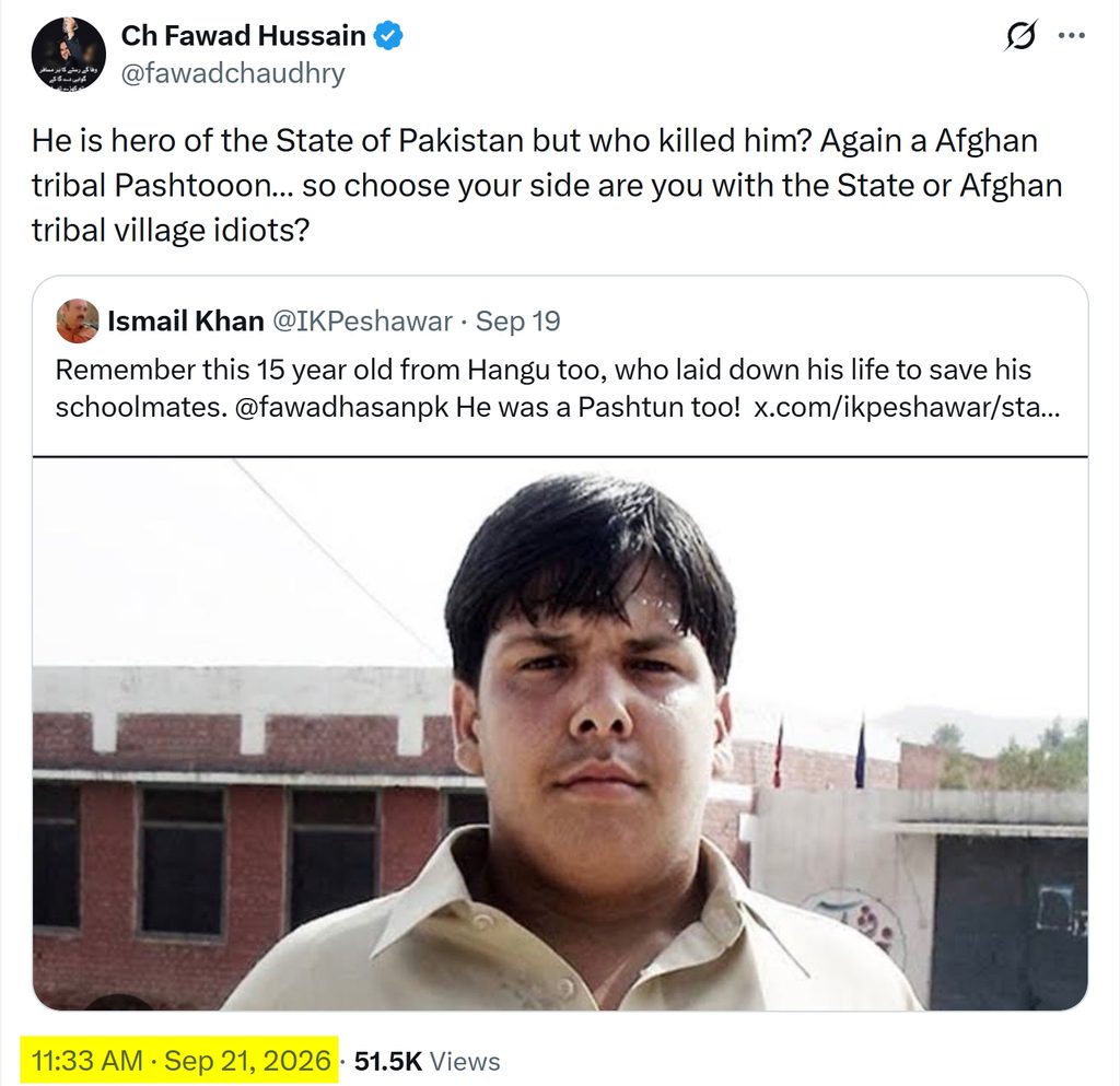 Fawad Chaudhry hateful statements against Pashtuns 1