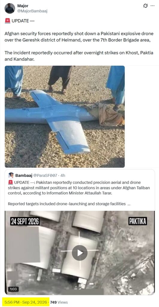 IEA Shot Down Pakistani Drone in Garmsir Helmand in 2026 4