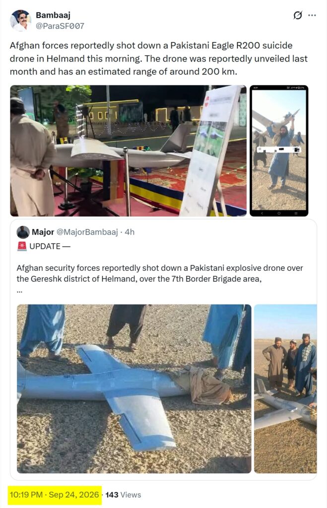IEA Shot Down Pakistani Drone in Garmsir Helmand in 2026 9