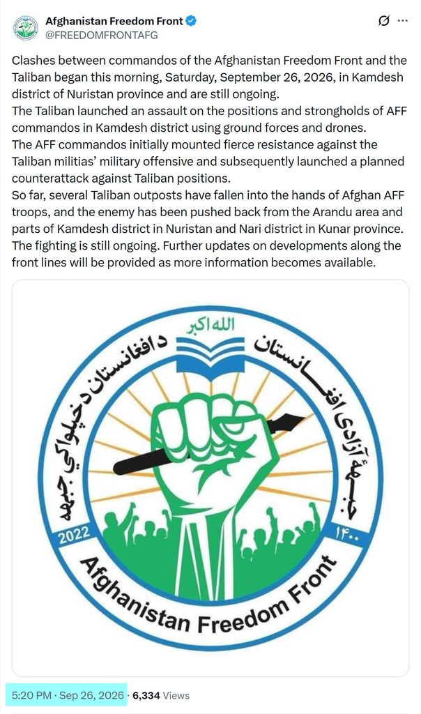 AFF members surrendered to the IEA in Kamdesh Nuristan in 2026 1