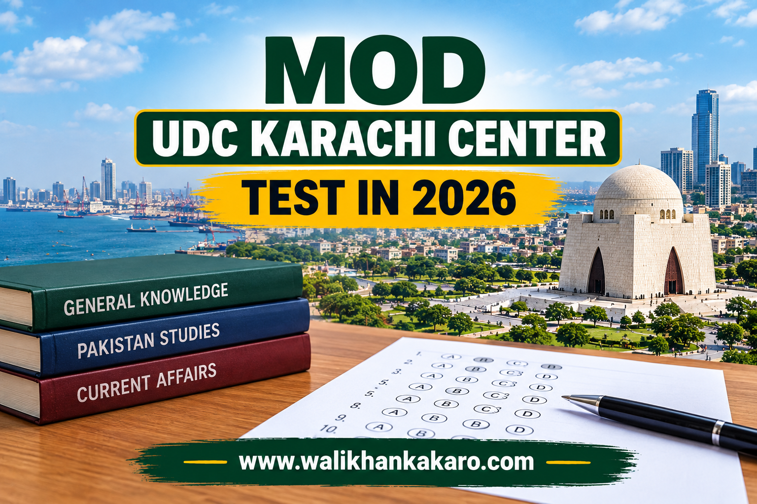 MOD GHQ UDC Karachi Center Test in 2026