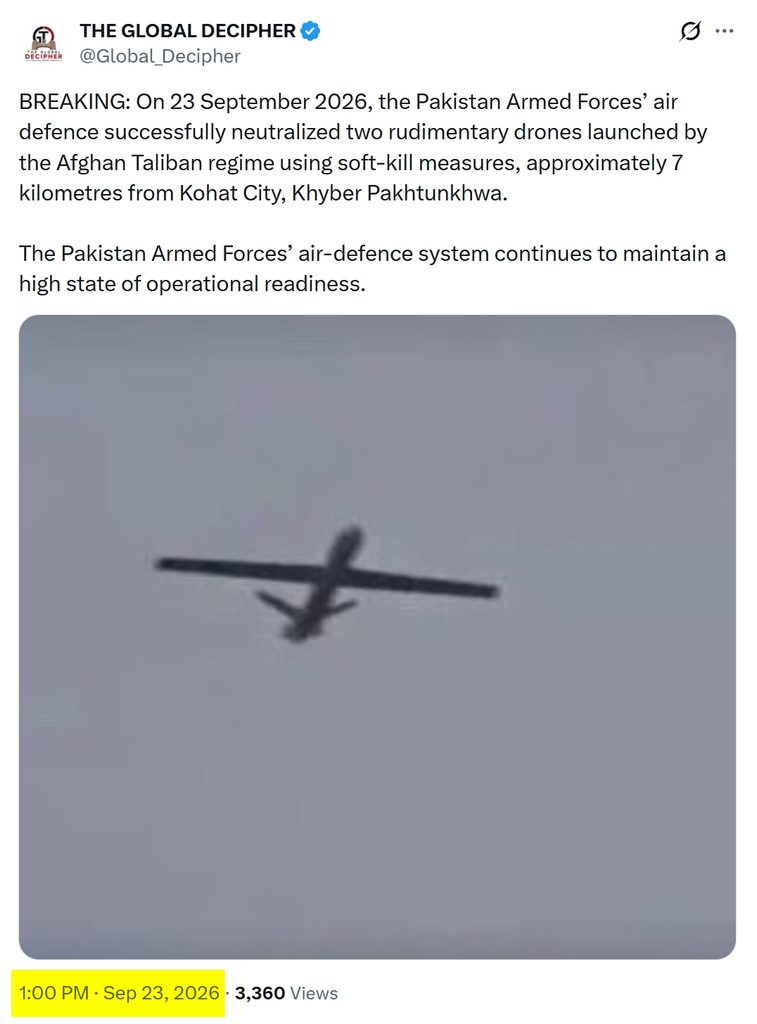 OSINT Analysis False Claim of an Afghan Drone Attack in Kohat in 2026 3