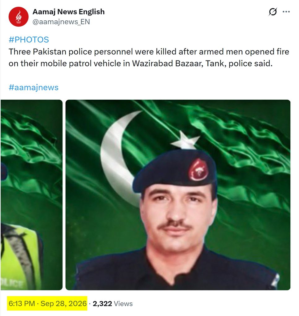 TTP attack killed three traffic police in Tank KPK in 2026 2
