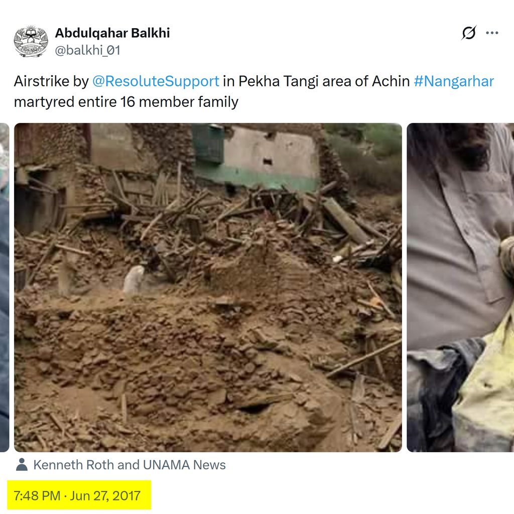 US airstrike killed all 16 members of a family in Nangarhar in 2017 4