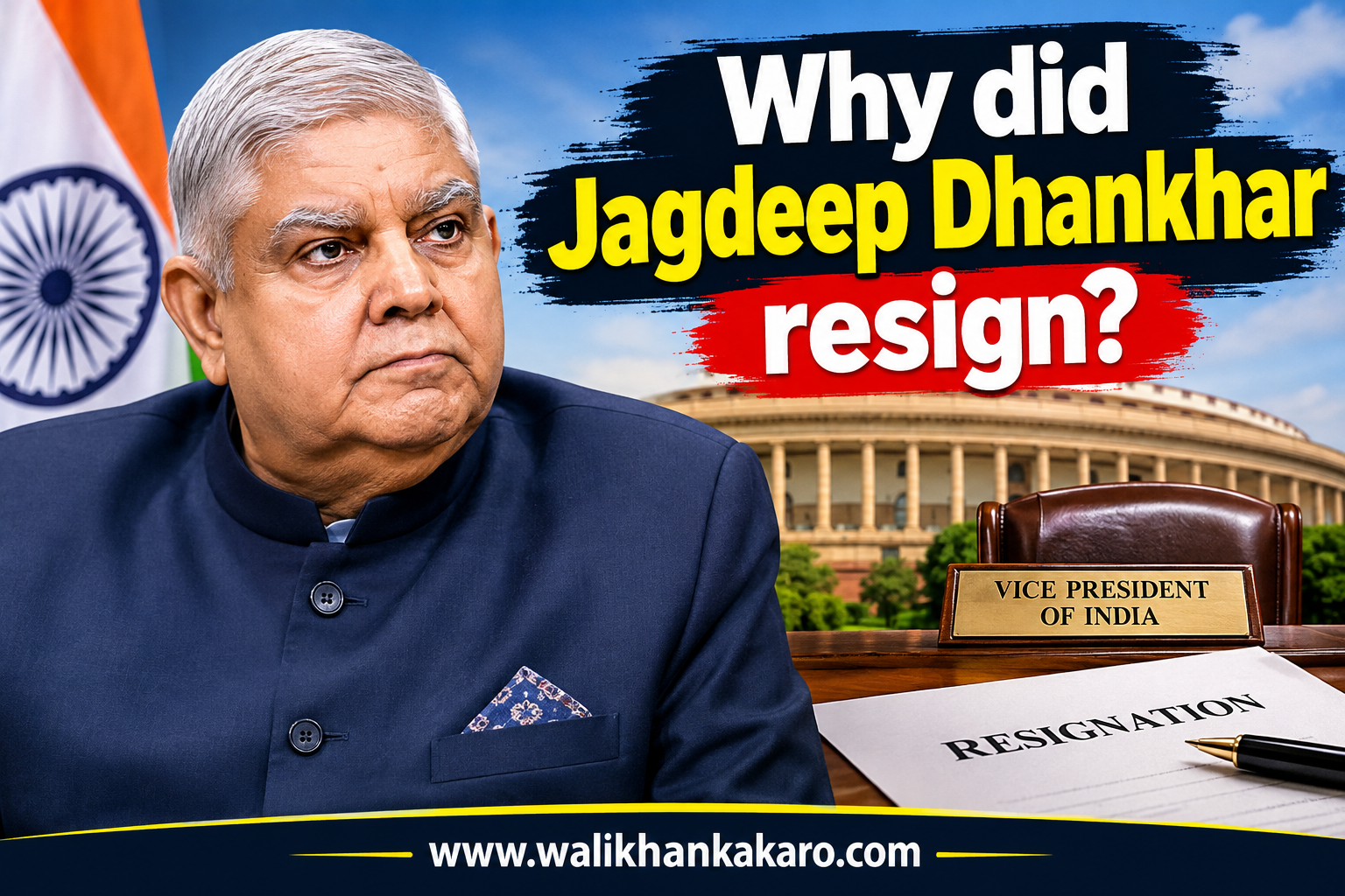 Why did Jagdeep Dhankhar resign